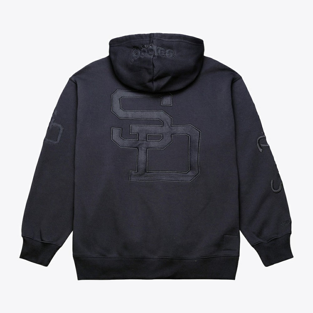 San Diego Padres Phantom Fleece Hoodie - Black | Mitchell & Ness
