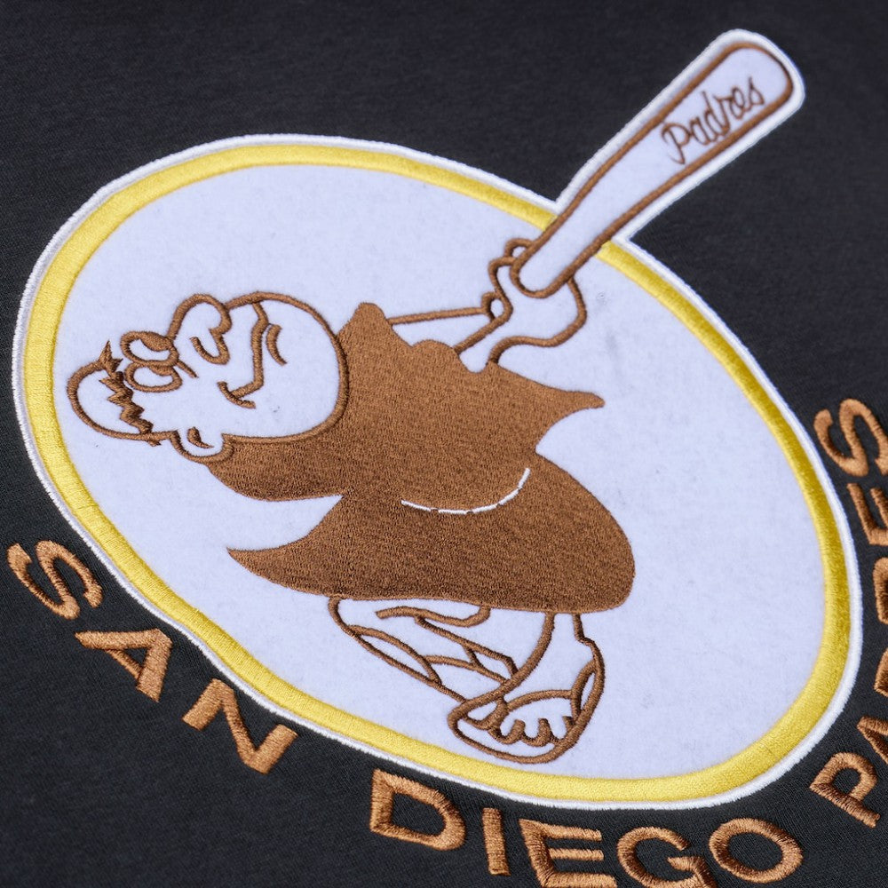 San Diego Padres Phantom Fleece Hoodie - Black | Mitchell & Ness