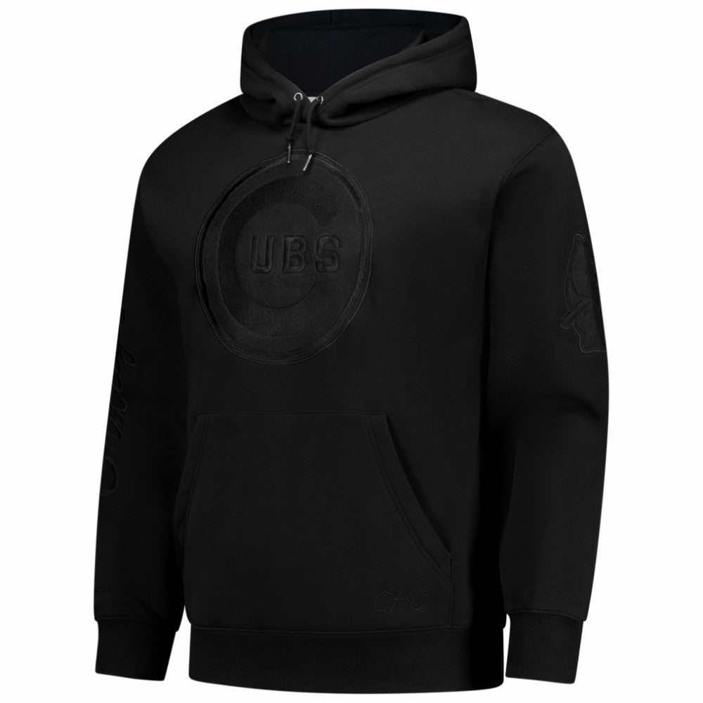 Chicago Cubs Phantom Fleece Hoodie - Black | Mitchell & Ness