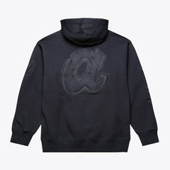 Atlanta Braves Phantom Fleece Hoodie - Black | Mitchell & Ness