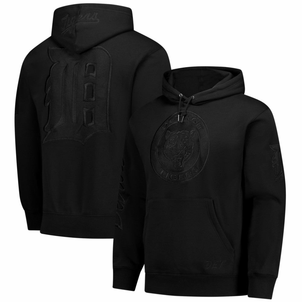 Detroit Tigers Phantom Fleece Hoodie - Black | Mitchell & Ness