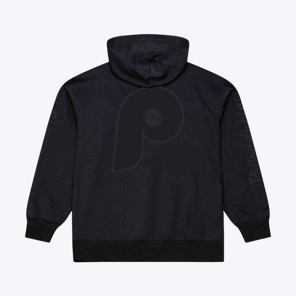 Philadelphia Phillies Phantom Fleece Hoodie - Black | Mitchell & Ness