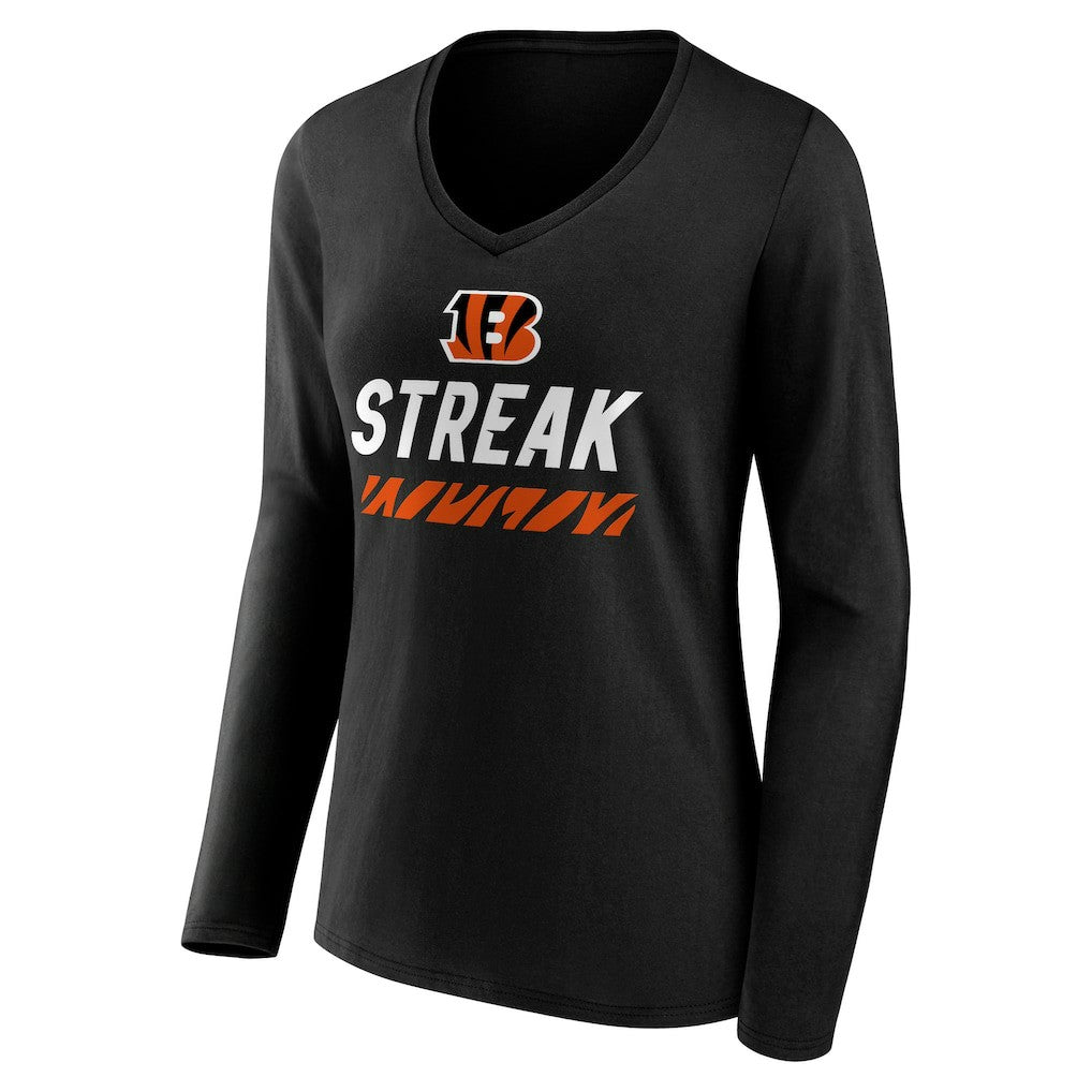 NFL Cincinnati Bengals Women's Streak V-Neck Long Sleeve T-Shirt