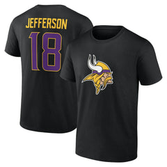 NFL Minnesota Vikings Justin Jefferson  Icon Name & Number T-Shirt