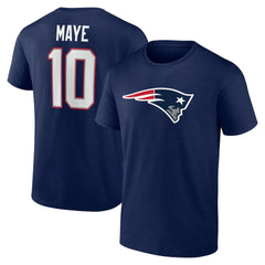 NFL New England Patriots Drake Maye  Icon Name & Number T-Shirt
