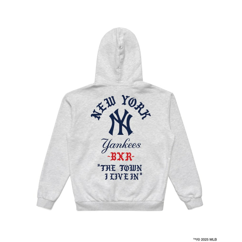New York Yankees Born X Raised in New York Town Pullover Hoodie - Heather Gray | Mitchell & Ness
