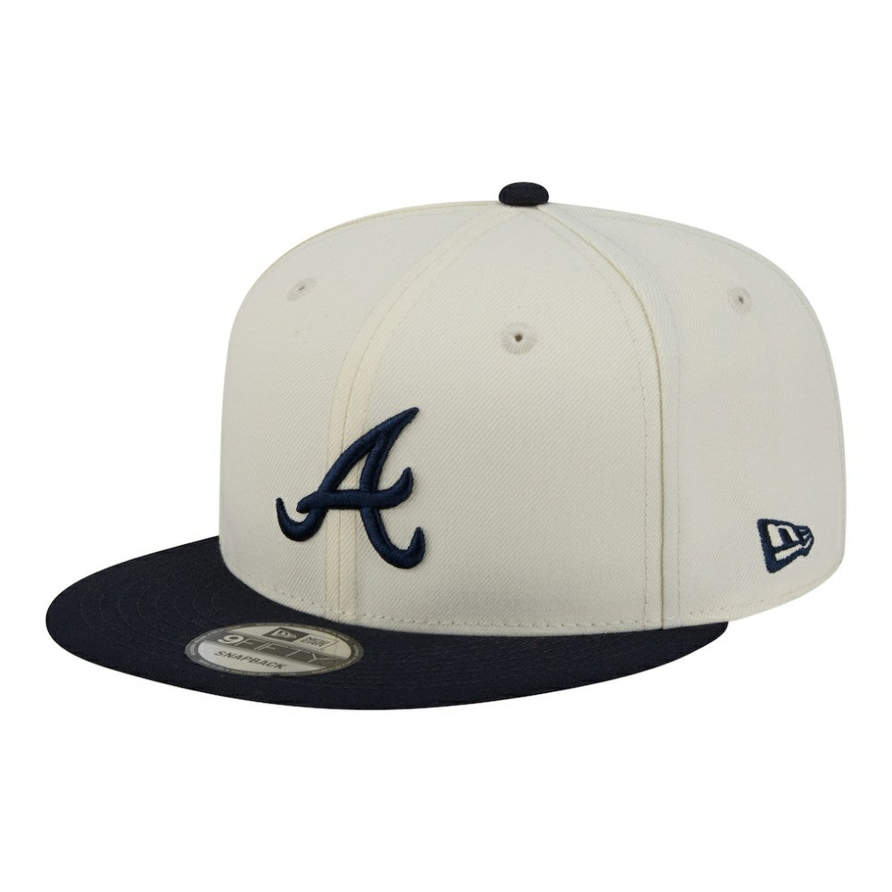 Atlanta Braves Localized 9FIFTY Snapback Hat - Cream/Navy | New Era