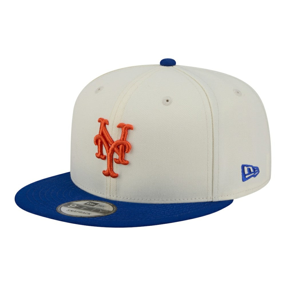 New York Mets Localized 9FIFTY Snapback Hat - Cream/Royal | New Era