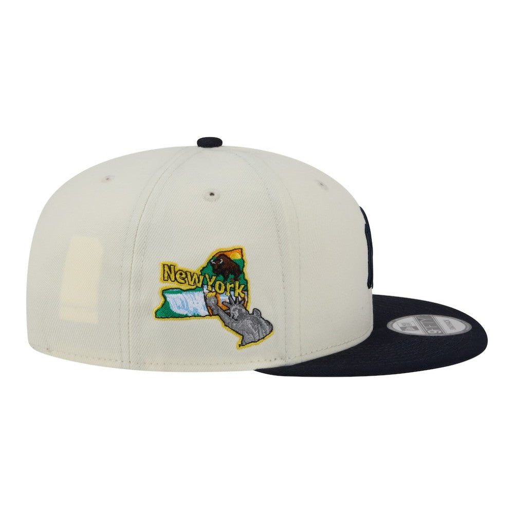 New York Yankees Localized 9FIFTY Snapback Hat - Cream/Navy | New Era