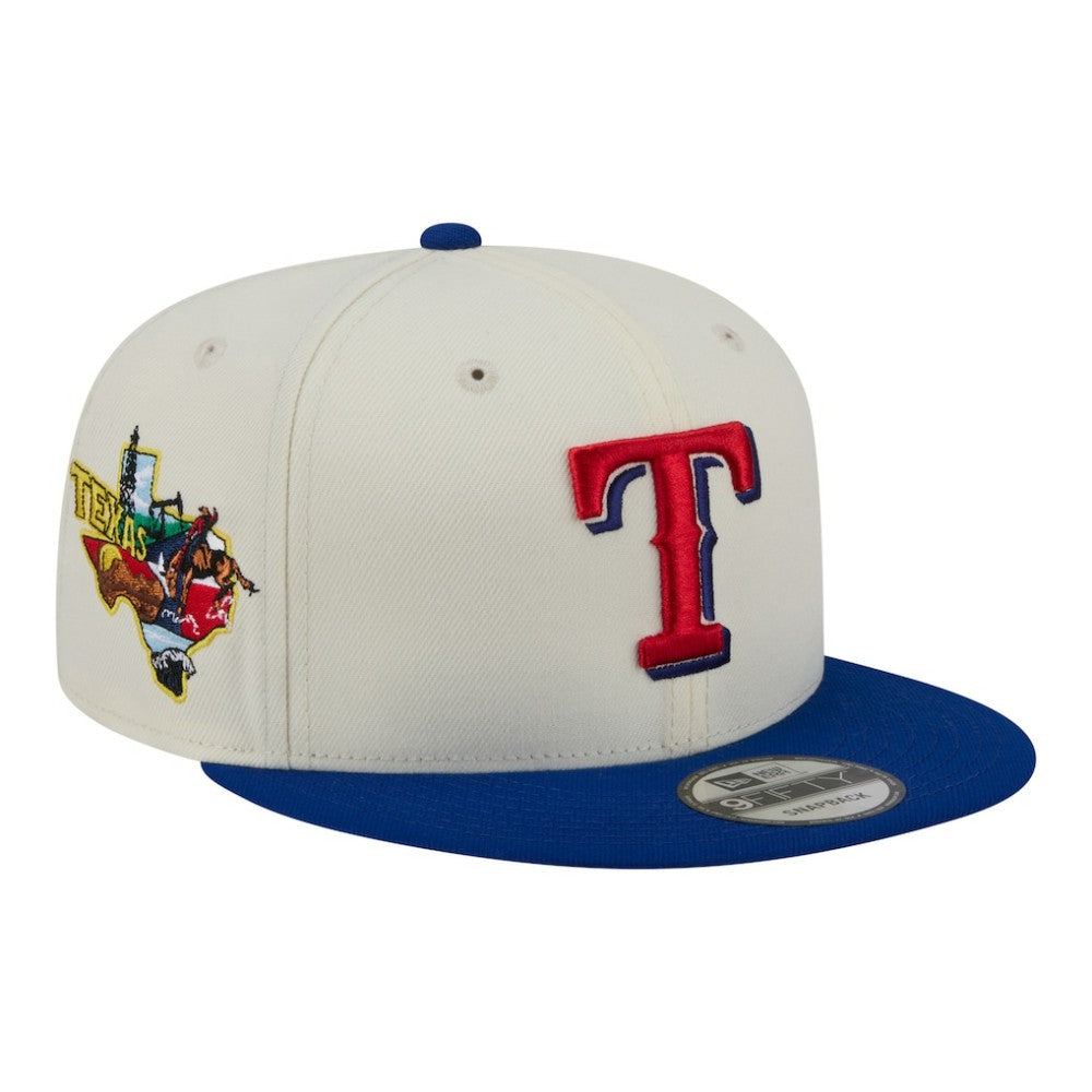 Texas Rangers Localized 9FIFTY Snapback Hat - Cream/Royal | New Era