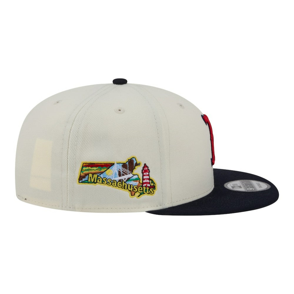 Boston Red Sox Localized 9FIFTY Snapback Hat - Cream/Navy | New Era