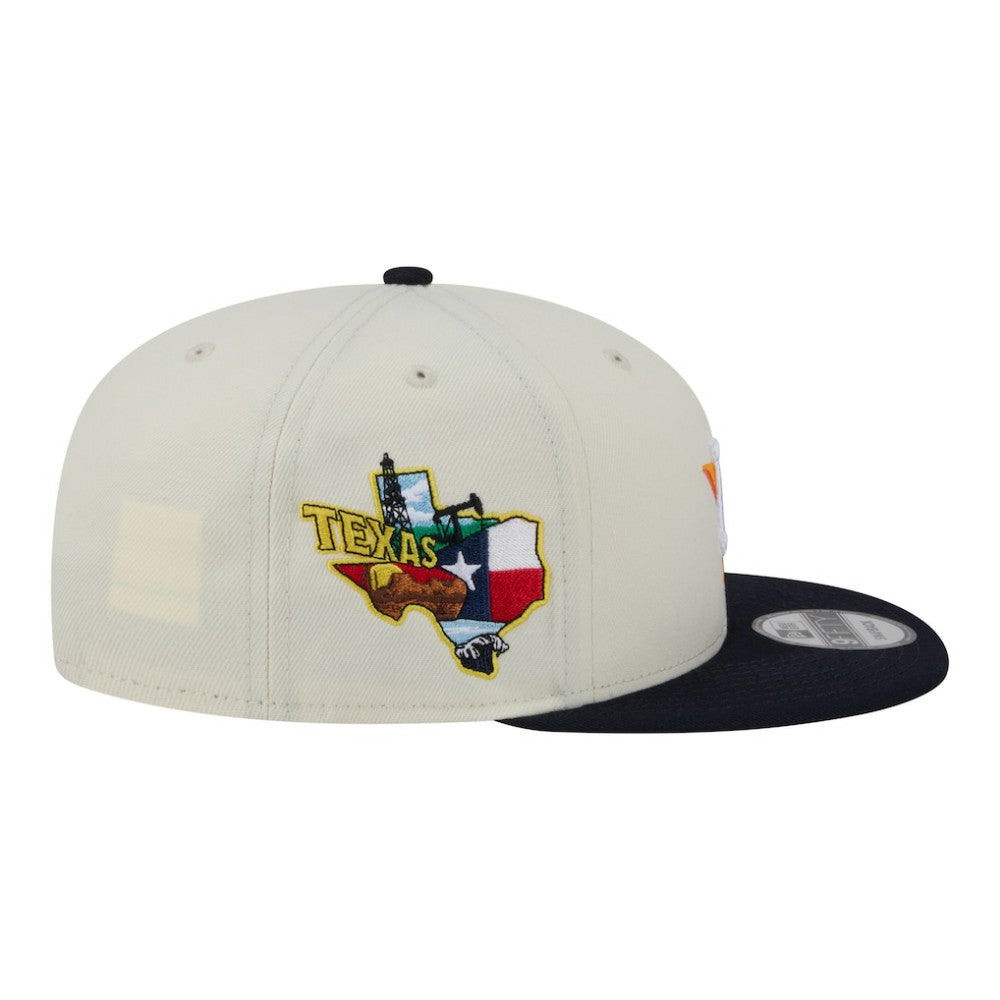 Houston Astros Localized 9FIFTY Snapback Hat - Cream/Navy | New Era