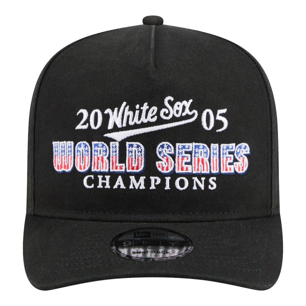 Chicago White Sox 2005 World Series Champions Historic 9FIFTY A-Frame Snapback Hat - Black | New Era