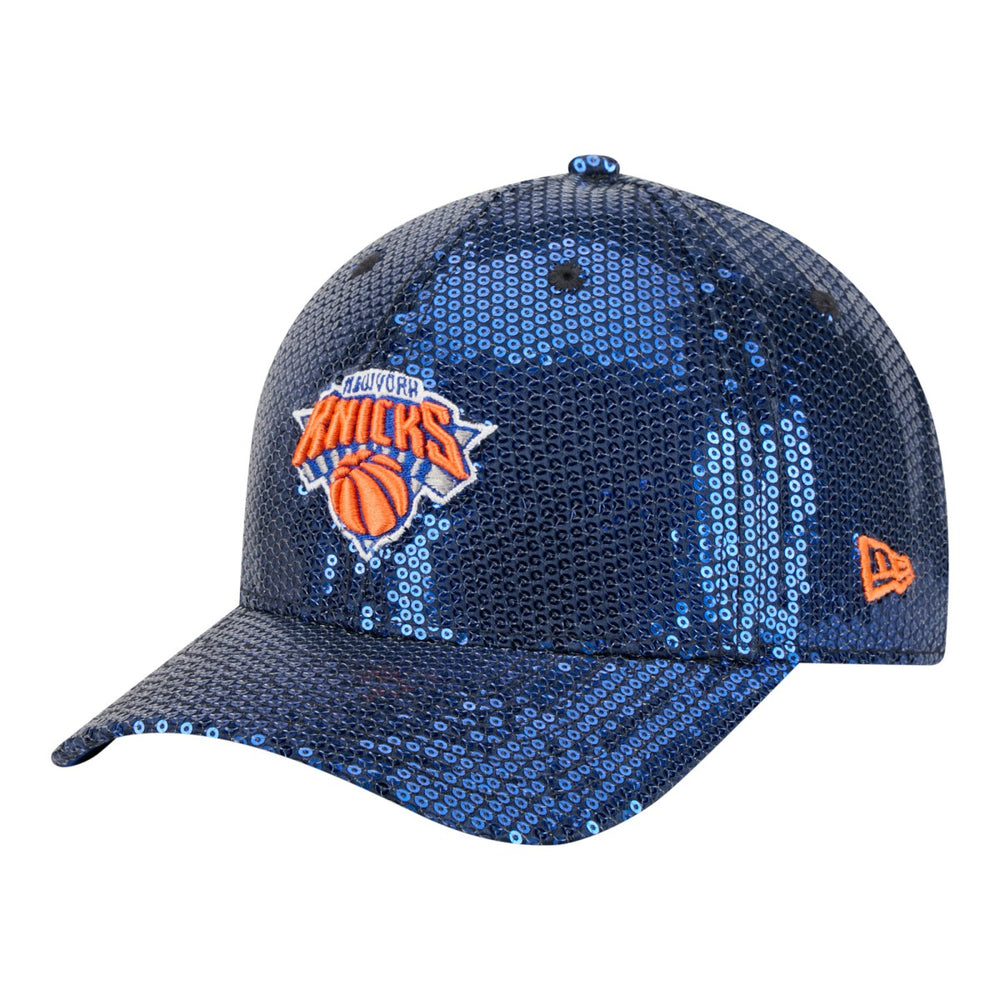 New York Knicks Women's Sequin M-Crown 9FORTY Adjustable Hat - Blue | New Era cheap
