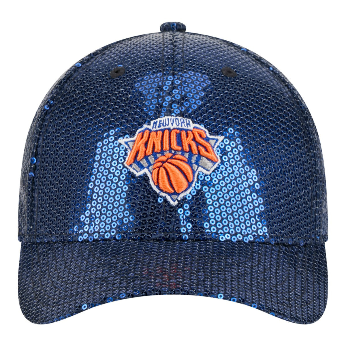 New York Knicks Women's Sequin M-Crown 9FORTY Adjustable Hat - Blue | New Era cheap