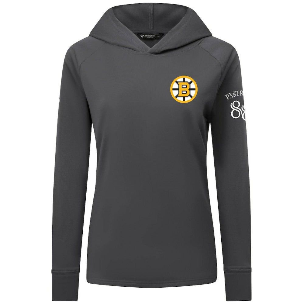 David Pastrnak Boston Bruins Levelwear Women's Impression Name & Number Raglan Hoodie