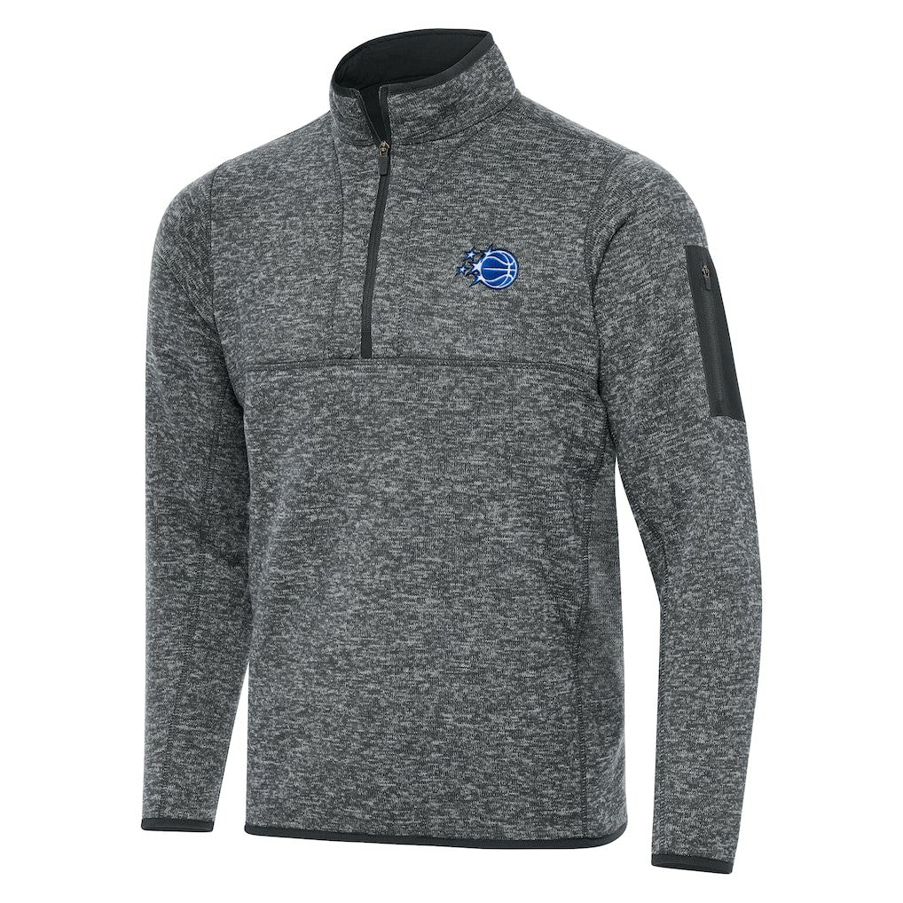 Orlando Magic Antigua New Logo Fortune Quarter-Zip Pullover Jacket - Heather Gray shop