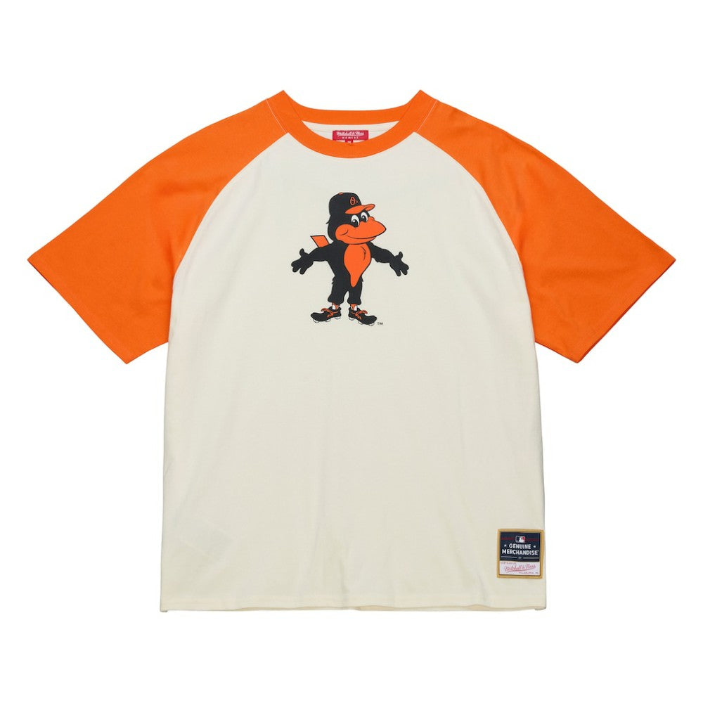 Baltimore Orioles Women's Boyfriend Raglan T-Shirt - Cream | Mitchell & Ness