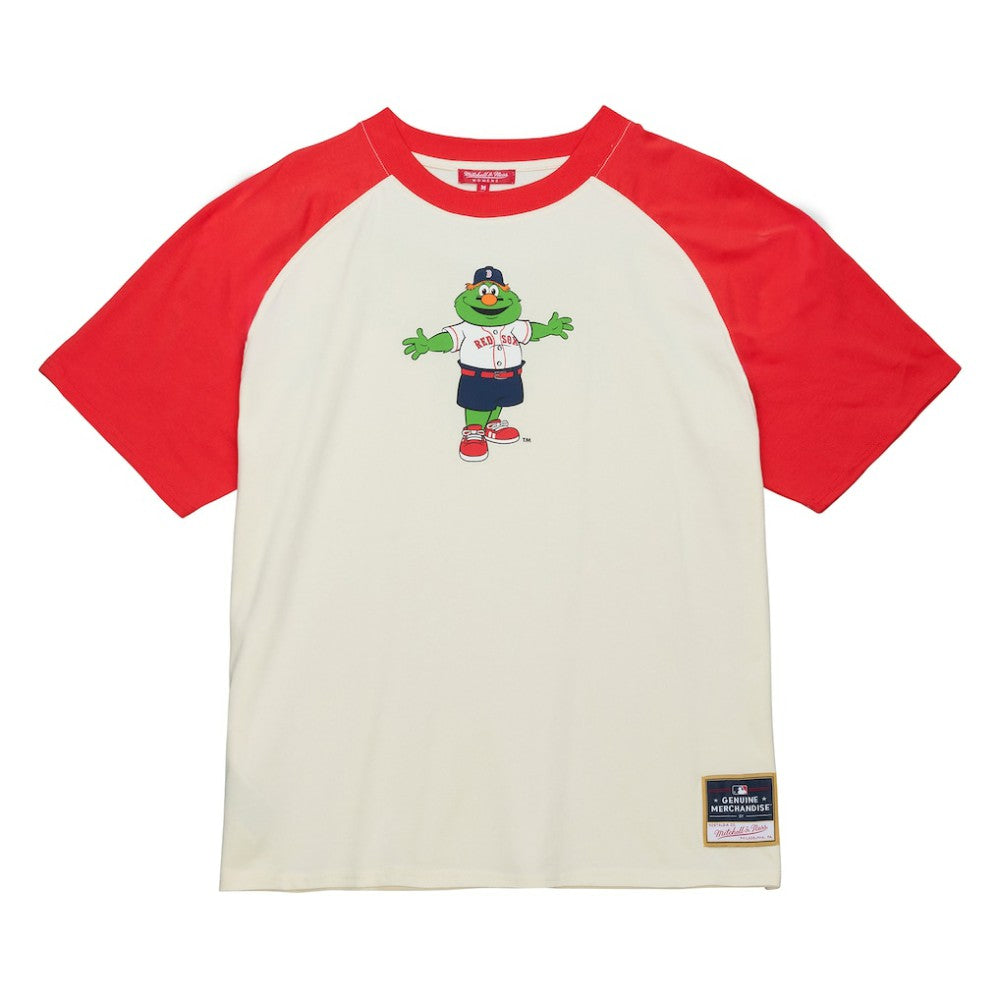 Boston Red Sox Women's Boyfriend Raglan T-Shirt - Cream | Mitchell & Ness