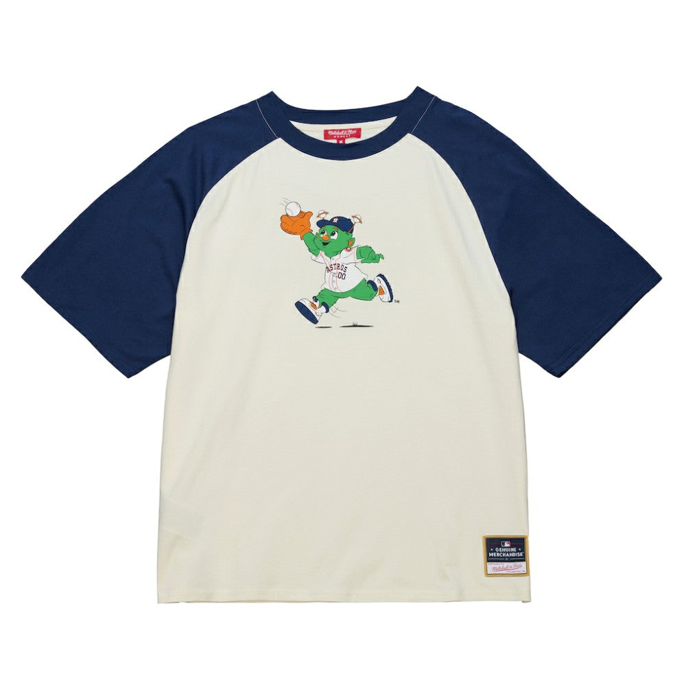 Houston Astros Women's Boyfriend Raglan T-Shirt - Cream | Mitchell & Ness