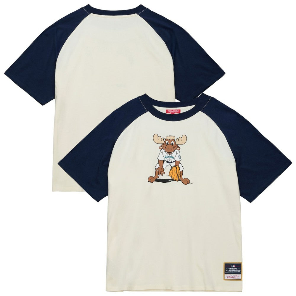 Seattle Mariners Women's Boyfriend Raglan T-Shirt - Cream | Mitchell & Ness