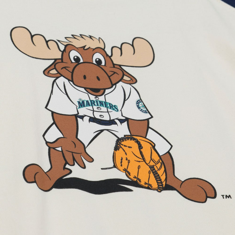 Seattle Mariners Women's Boyfriend Raglan T-Shirt - Cream | Mitchell & Ness