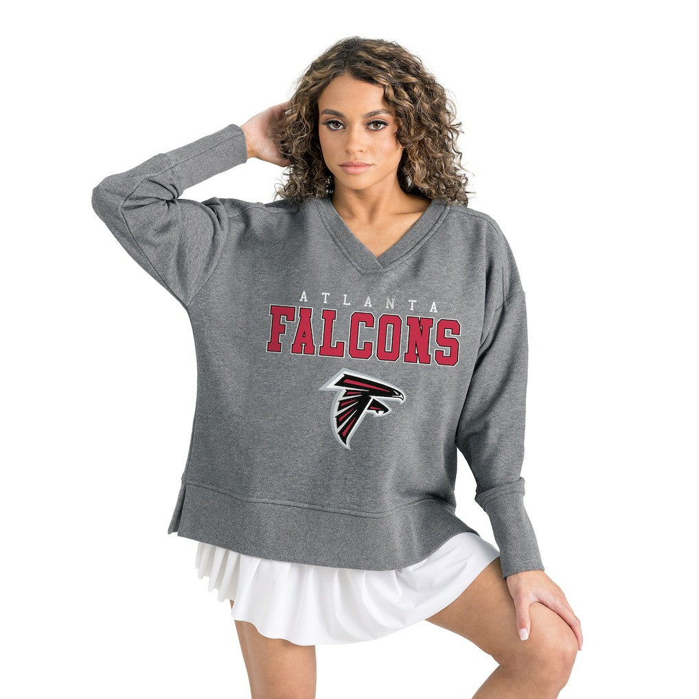 NFL Atlanta Falcons Gameday Couture Women's French Terry V-Neck Pullover Sweatshirt