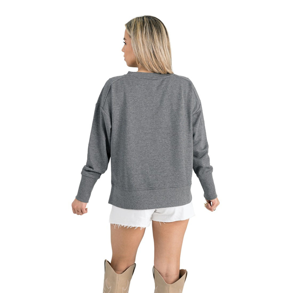 NFL Detroit Lions Gameday Couture Women's French Terry V-Neck Pullover Sweatshirt