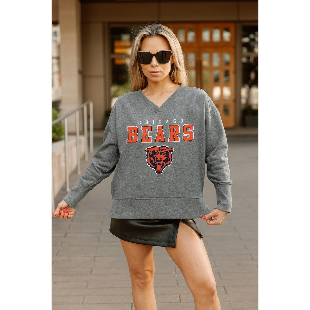 NFL Chicago Bears Gameday Couture Women's French Terry V-Neck Pullover Sweatshirt