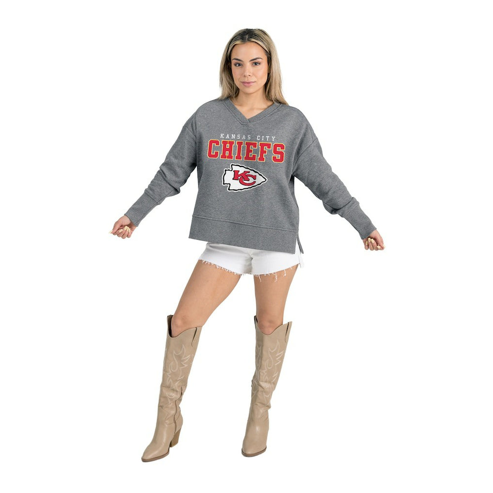 NFL Kansas City Chiefs Gameday Couture Women's French Terry V-Neck Pullover Sweatshirt