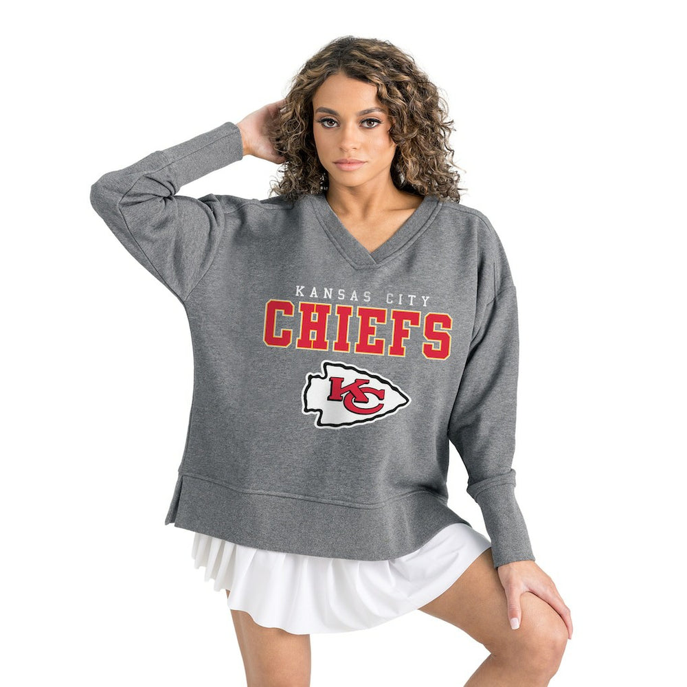 NFL Kansas City Chiefs Gameday Couture Women's French Terry V-Neck Pullover Sweatshirt