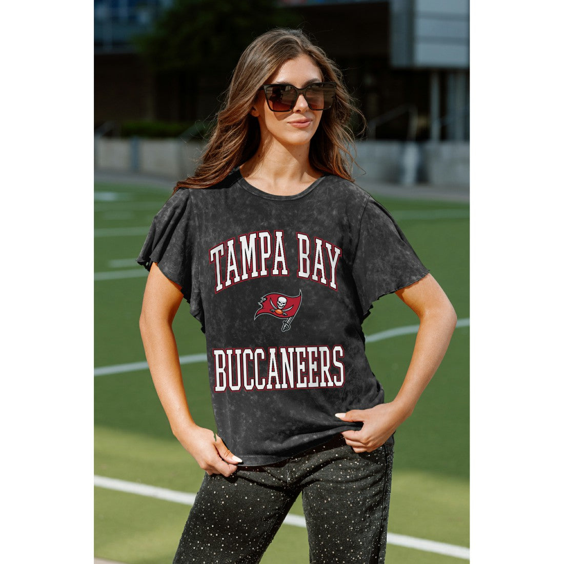 NFL Tampa Bay Buccaneers Gameday Couture Women's Relaxed Flutter Sleeve T-Shirt