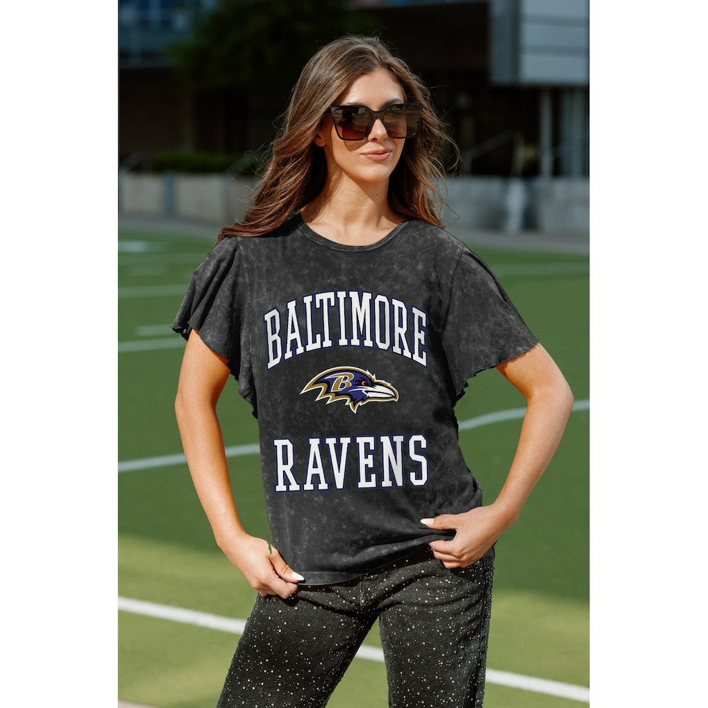NFL Baltimore Ravens Gameday Couture Women's Relaxed Flutter Sleeve T-Shirt