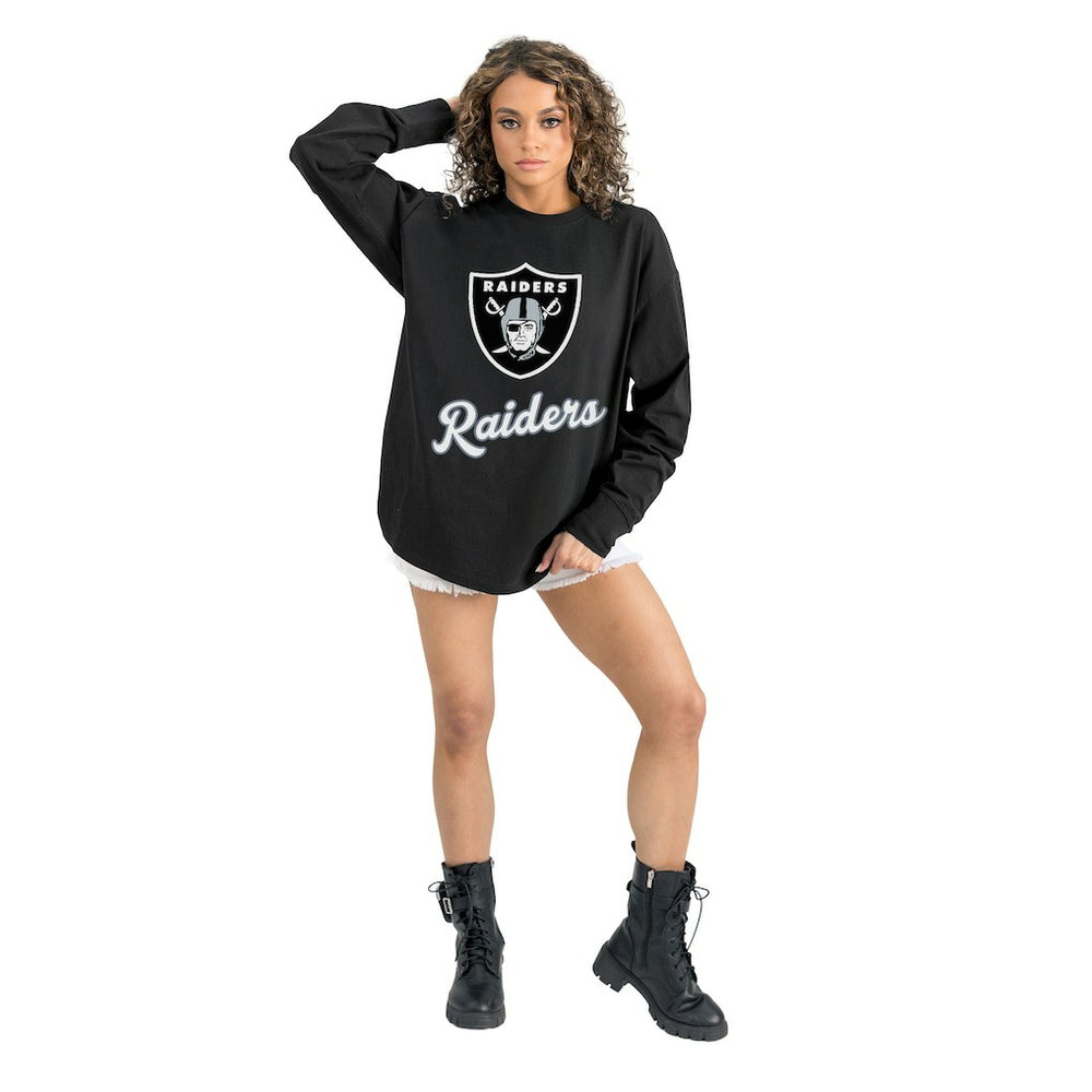 NFL Las Vegas Raiders Gameday Couture Women's Oversized Long Sleeve T-Shirt