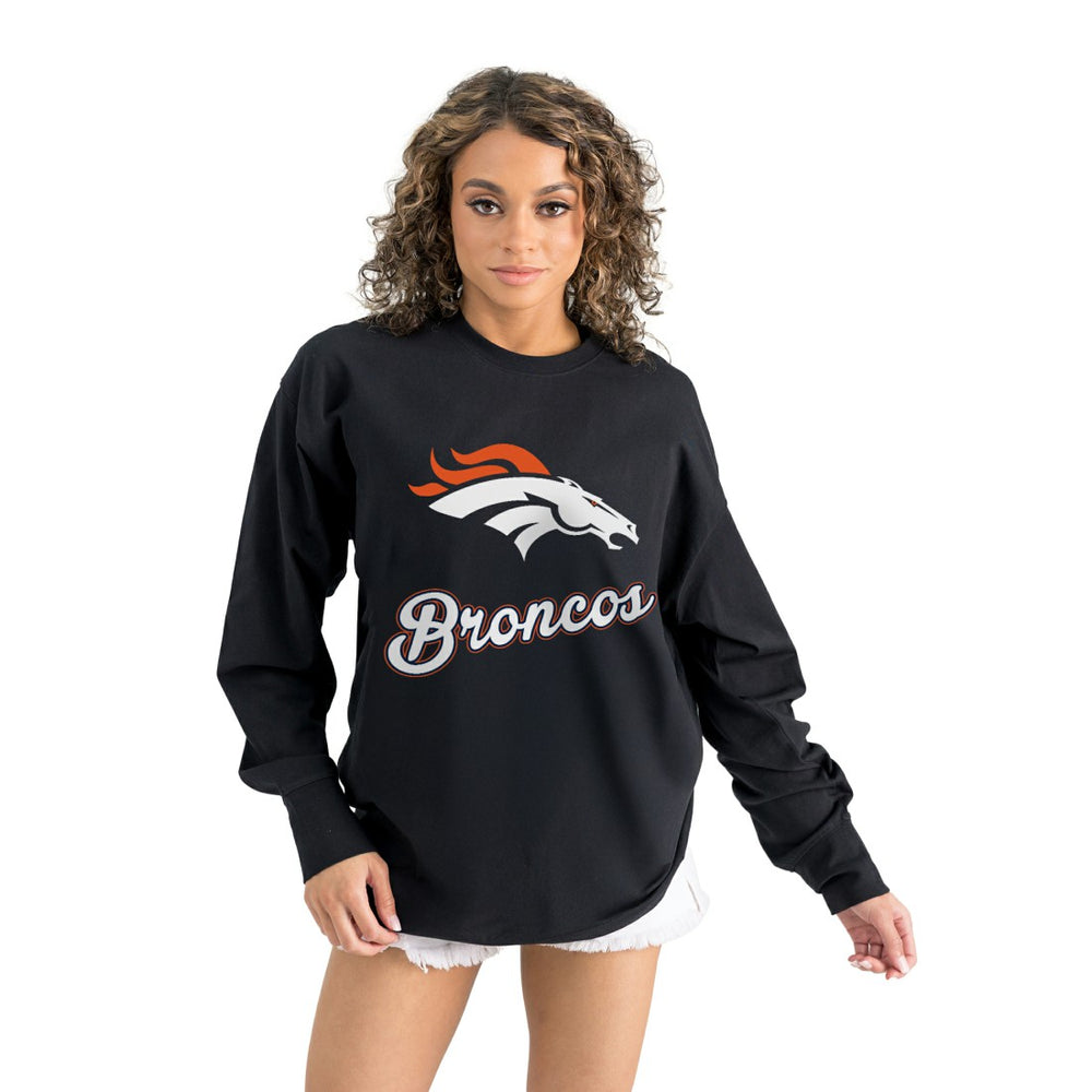 NFL Denver Broncos Gameday Couture Women's Oversized Long Sleeve T-Shirt