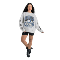 NFL Indianapolis Colts Gameday Couture Women's Resilience Relaxed Rhinestone Pullover Sweatshirt