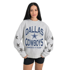 NFL Dallas Cowboys Gameday Couture Women's Resilience Relaxed Rhinestone Pullover Sweatshirt