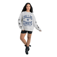 NFL Dallas Cowboys Gameday Couture Women's Resilience Relaxed Rhinestone Pullover Sweatshirt