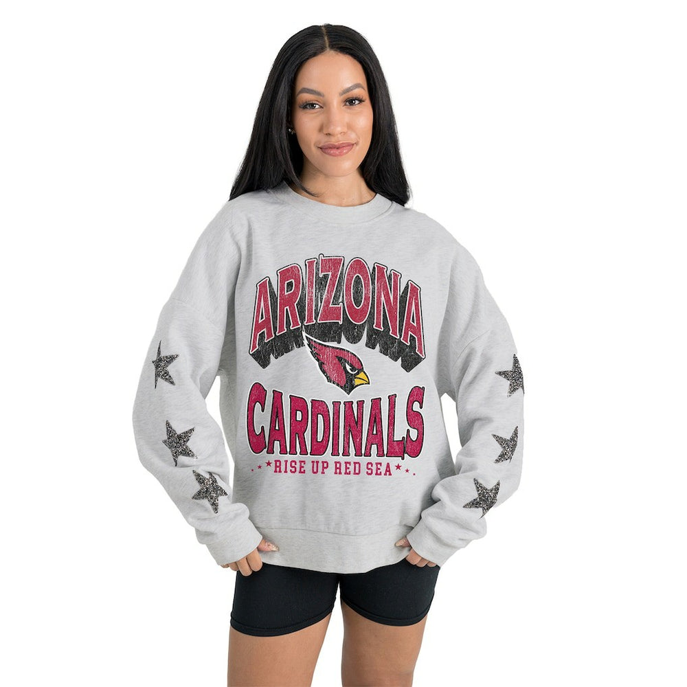 NFL Arizona Cardinals Gameday Couture Women's Resilience Relaxed Rhinestone Pullover Sweatshirt