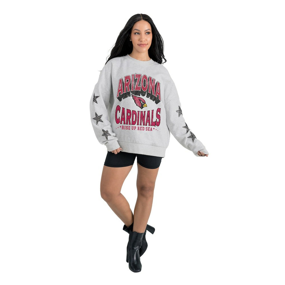 NFL Arizona Cardinals Gameday Couture Women's Resilience Relaxed Rhinestone Pullover Sweatshirt