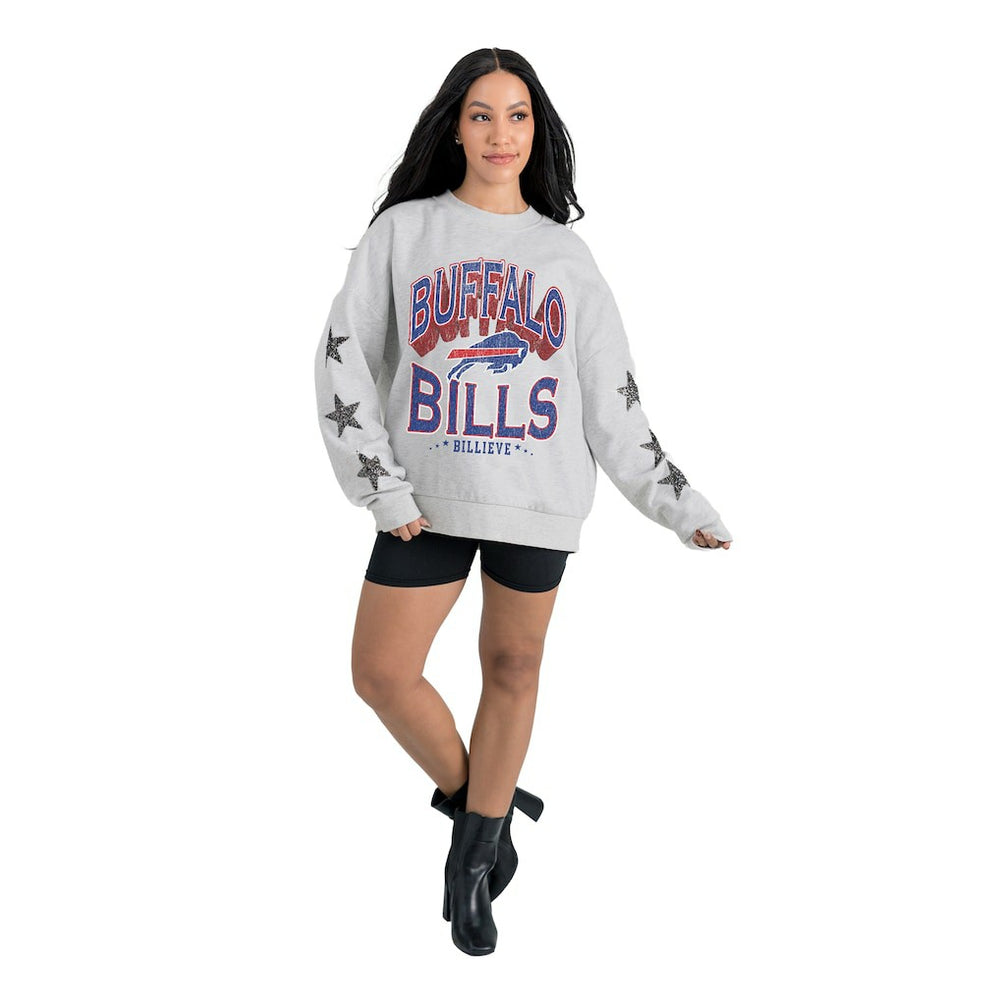NFL Buffalo Bills Gameday Couture Women's Resilience Relaxed Rhinestone Pullover Sweatshirt