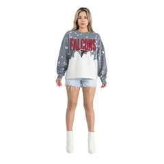 NFL Atlanta Falcons Gameday Couture Women's Oversized Faded Wash Tri-Blend Pullover Sweatshirt