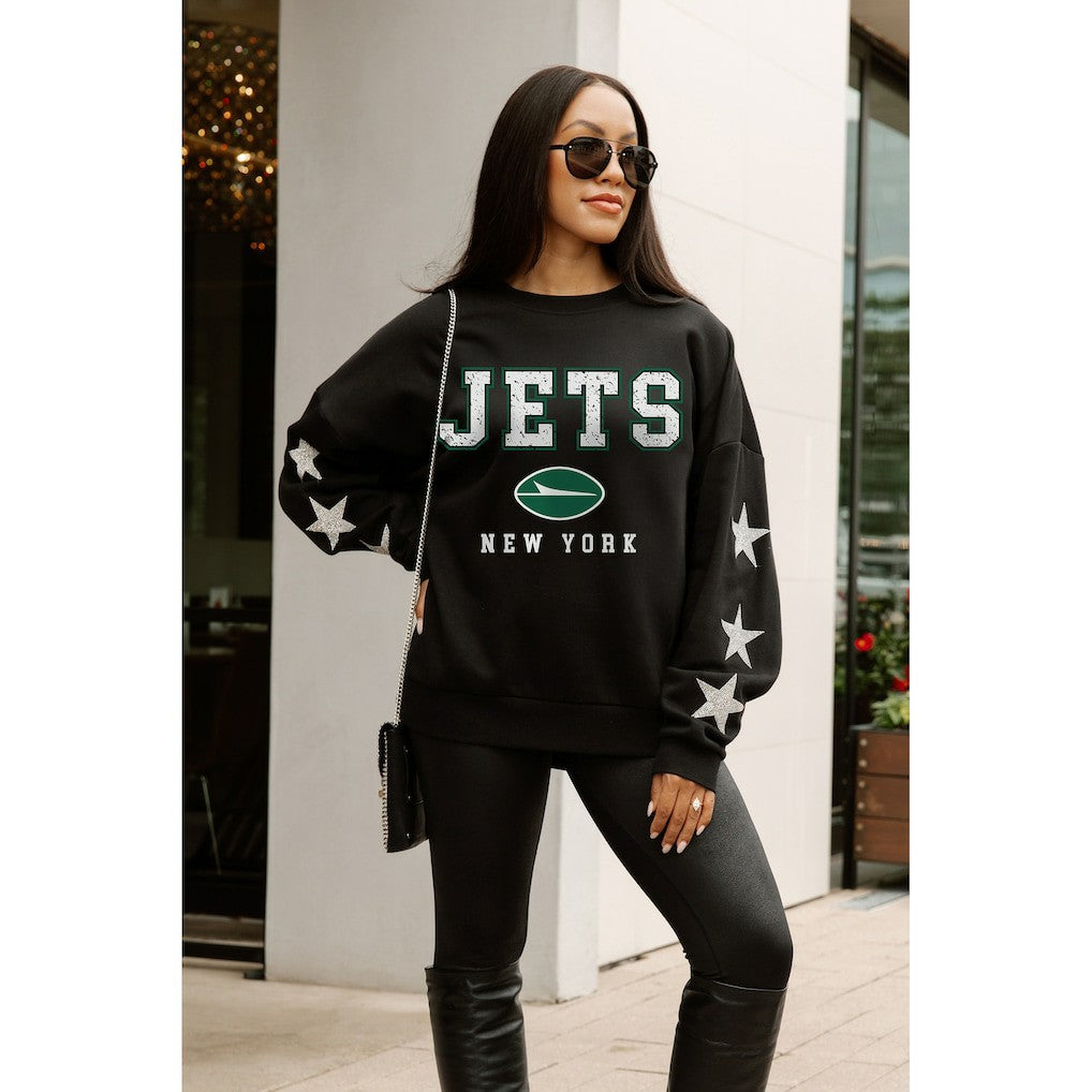 NFL New York Jets Gameday Couture Women's Velocity Relaxed Rhinestone Pullover Sweatshirt