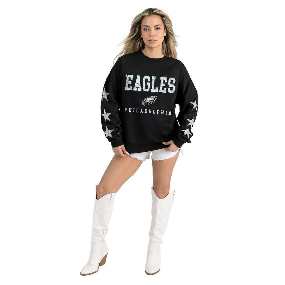NFL Philadelphia Eagles Gameday Couture Women's Velocity Relaxed Rhinestone Pullover Sweatshirt