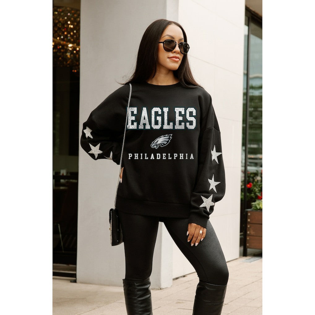 NFL Philadelphia Eagles Gameday Couture Women's Velocity Relaxed Rhinestone Pullover Sweatshirt