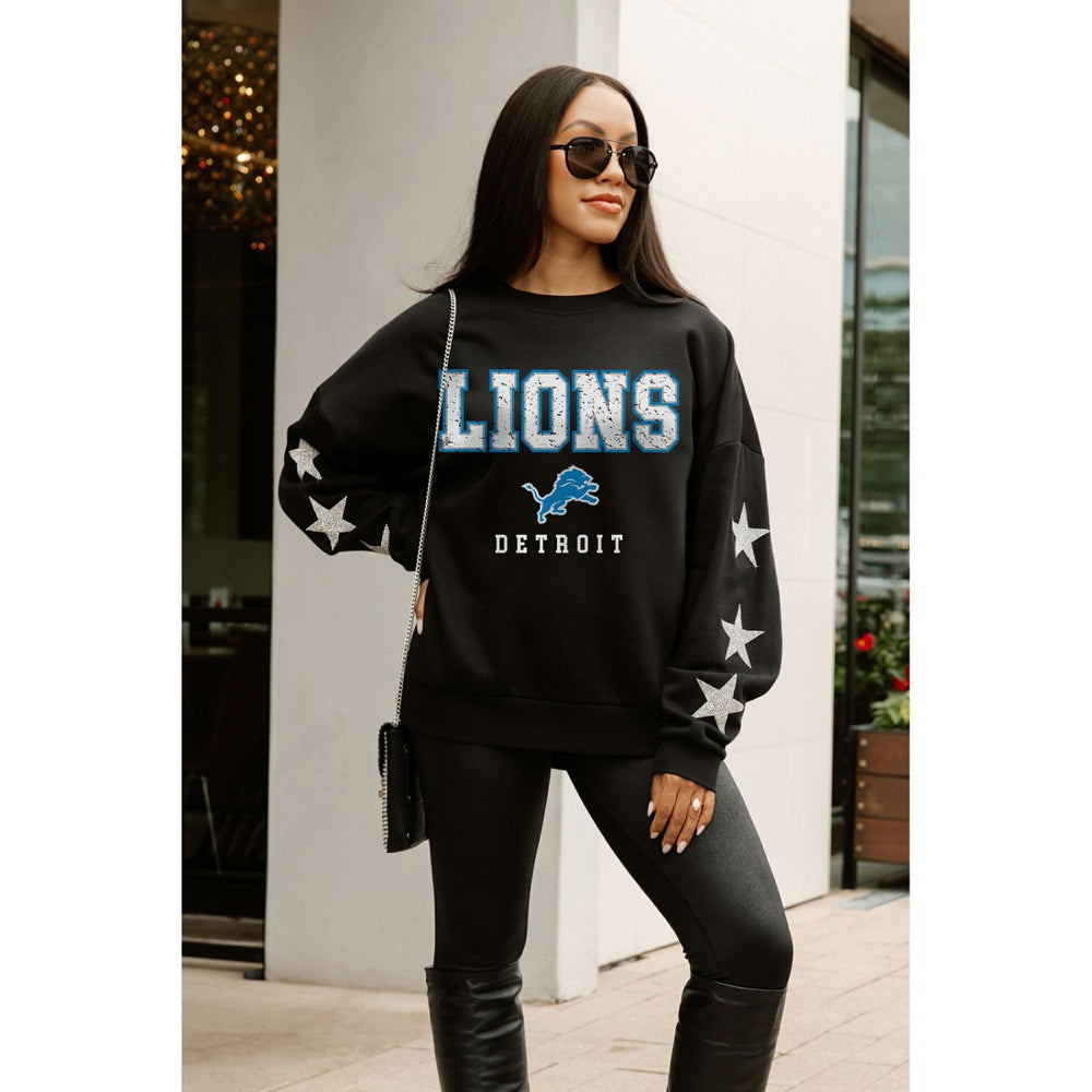 NFL Detroit Lions Gameday Couture Women's Velocity Relaxed Rhinestone Pullover Sweatshirt