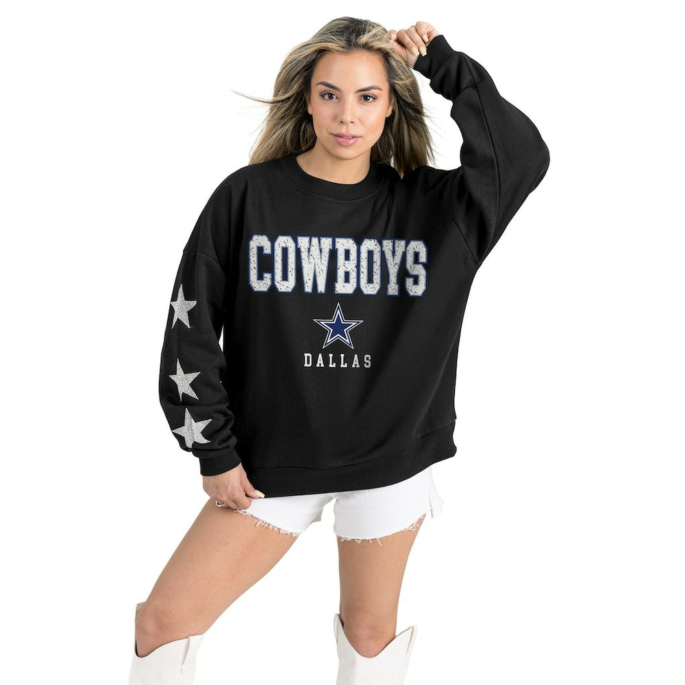 NFL Dallas Cowboys Gameday Couture Women's Velocity Relaxed Rhinestone Pullover Sweatshirt