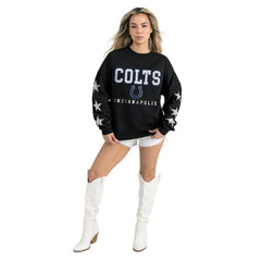 NFL Indianapolis Colts Gameday Couture Women's Velocity Relaxed Rhinestone Pullover Sweatshirt