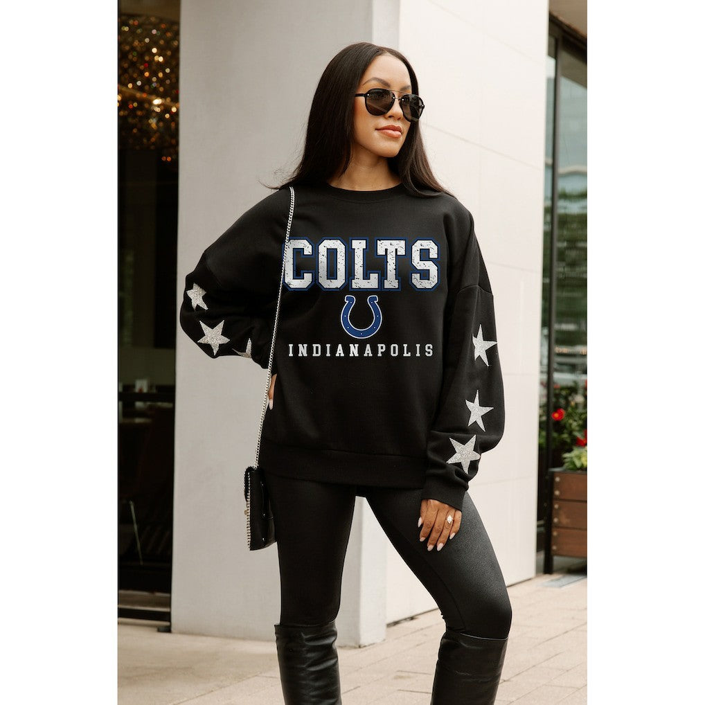 NFL Indianapolis Colts Gameday Couture Women's Velocity Relaxed Rhinestone Pullover Sweatshirt