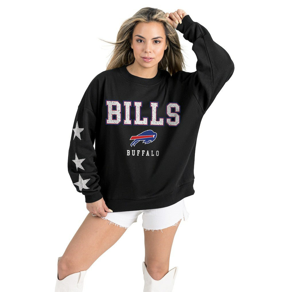 NFL Buffalo Bills Gameday Couture Women's Velocity Relaxed Rhinestone Pullover Sweatshirt